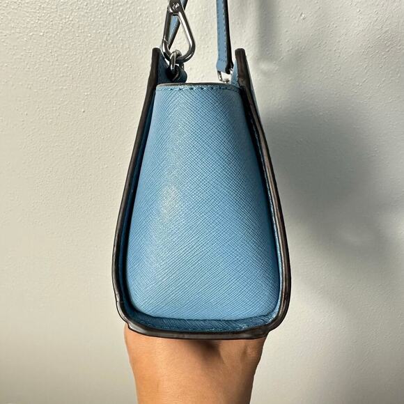 Michael Kors Bag Selma Mini Crossbody Purse Leather Structured Light Blue - Picture 6 of 13